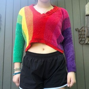 Rainbow Cropped Sweater